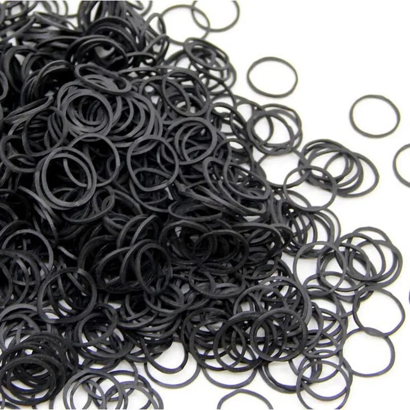 1000Pcs Mini Rubber Bands, Black Elastic Hair Bands,06*09 Rubber Band for Office School Organizing File Ties Bands