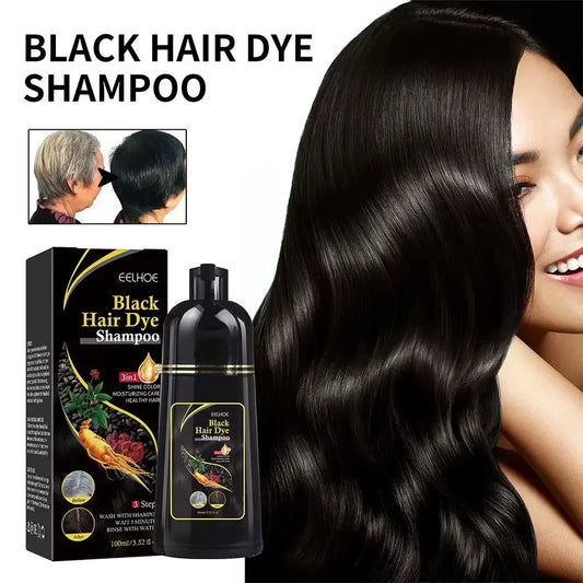 100Ml Natural Herbal Hair Dye Shampoo 3 in 1 Hair Color Shampoo for Hair Darkening Brown Black for Women & Men Grey Coverage